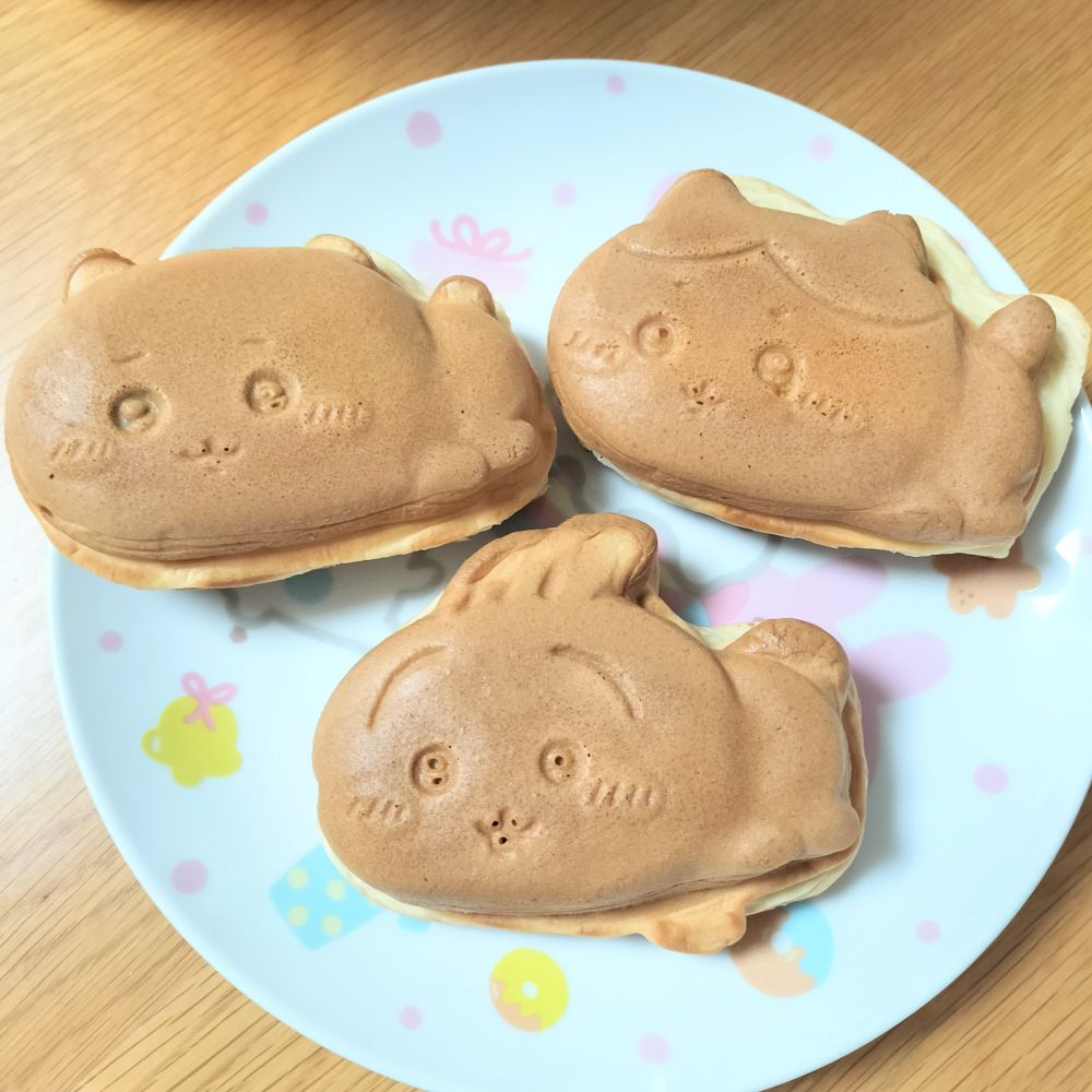 横浜みなとみらいのちいかわ焼き屋さんで購入したちいかわ、ハチワレ、うさぎ
